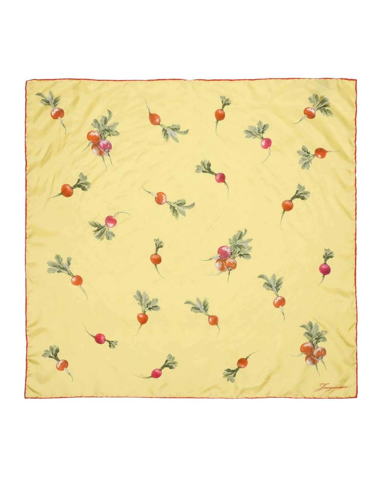 Jacquemus Men's Radish-Print Silk Scarf