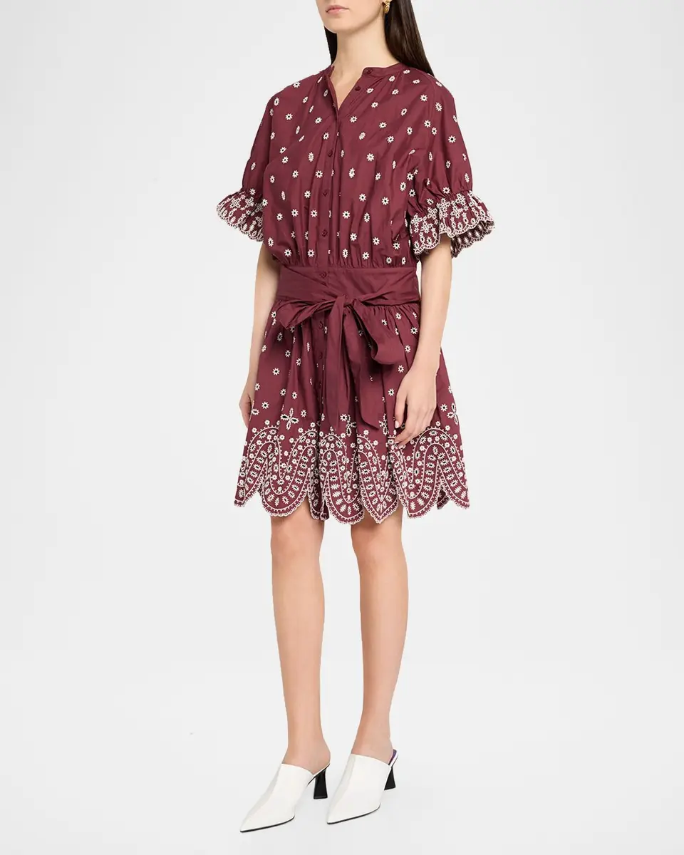 Essentiel Antwerp Kaylani Embroidered Mini Shirtdress | Thumbnail 4 Essentiel Antwerp Kaylani Embroidered Mini Shirtdress | Thumbnail 4