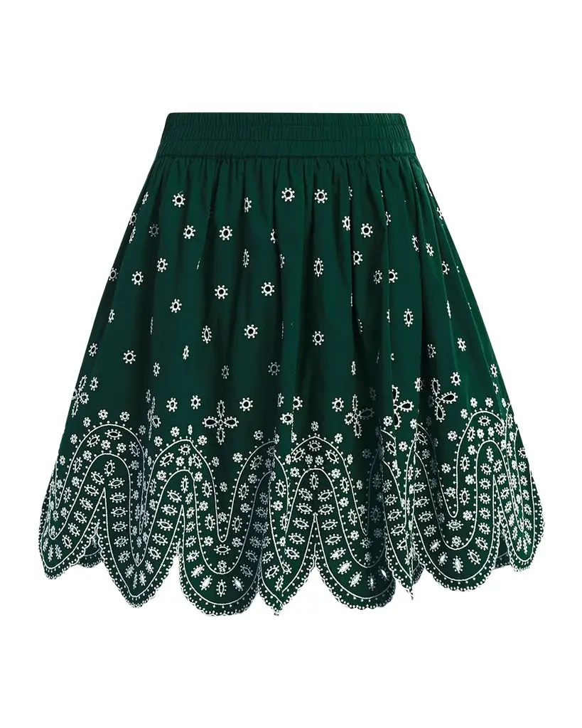Essentiel Antwerp Karter Scallop Embroidered Mini Skirt | Image 1 Essentiel Antwerp Karter Scallop Embroidered Mini Skirt | Image 1