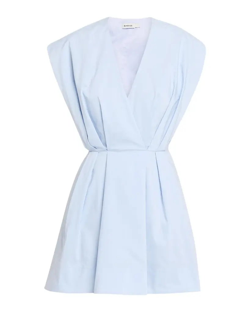 Simkhai Sefi V-Neck Cotton Mini Dress | Image 1 Simkhai Sefi V-Neck Cotton Mini Dress | Image 1