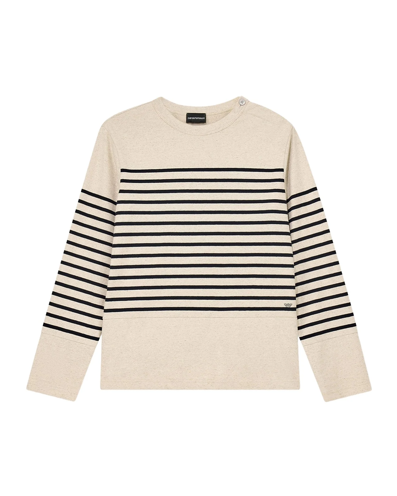 Emporio Armani Men's Striped Cotton-Linen Jersey Sweater
