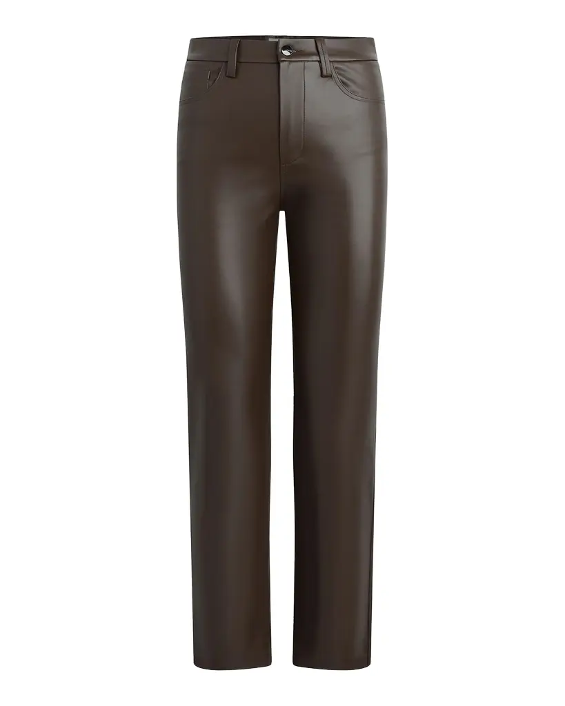 The Lyra Faux Leather Slim-Leg Ankle Crop Pants