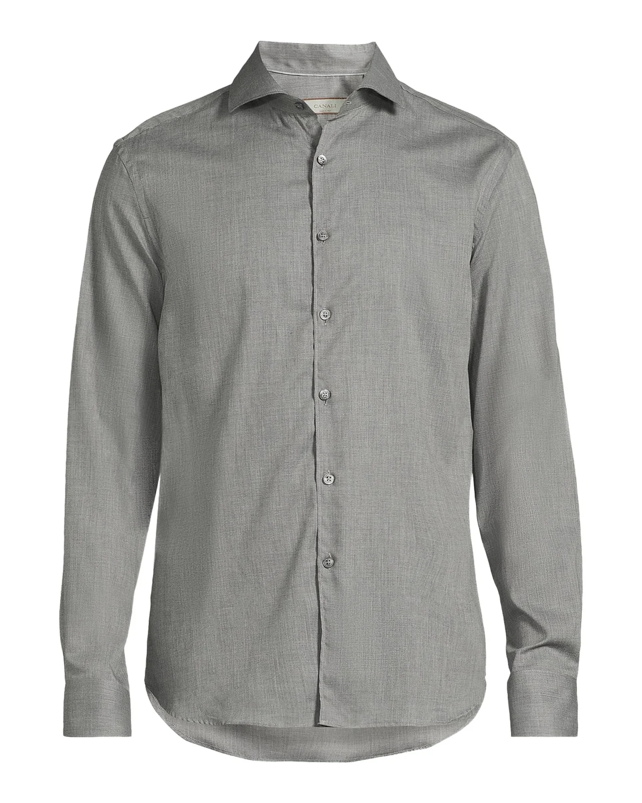 Canali Men's Herringbone Woven Cotton Shirt