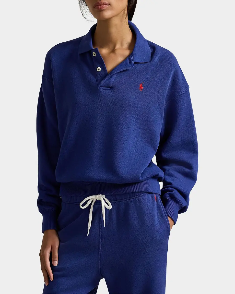 Polo Ralph Lauren Logo Cotton-Blend Polo Sweatshirt | Thumbnail 4