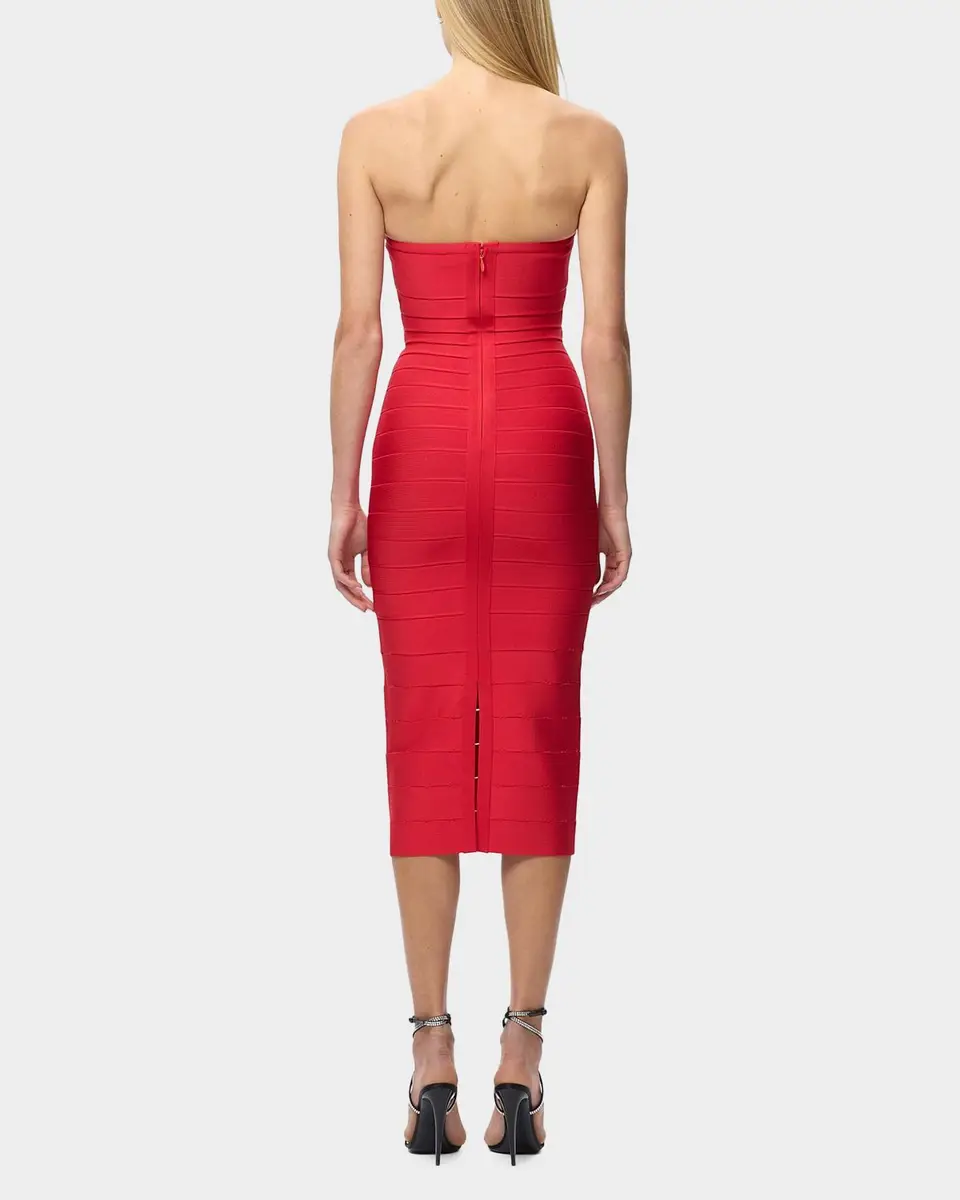 Hervé Léger The Cassidy Strapless Midi Bodycon Dress | Thumbnail 3 Hervé Léger The Cassidy Strapless Midi Bodycon Dress | Thumbnail 3