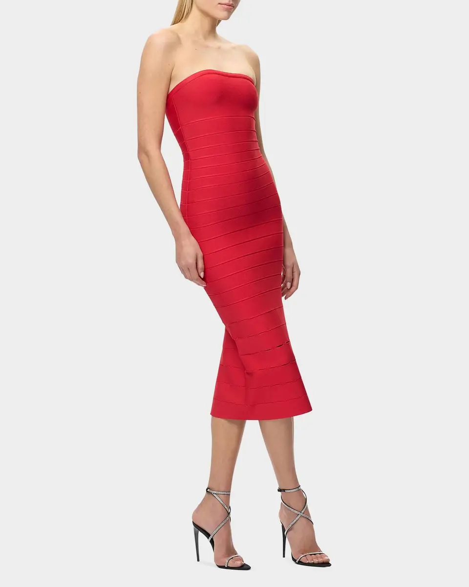 Hervé Léger The Cassidy Strapless Midi Bodycon Dress | Thumbnail 6 Hervé Léger The Cassidy Strapless Midi Bodycon Dress | Thumbnail 6