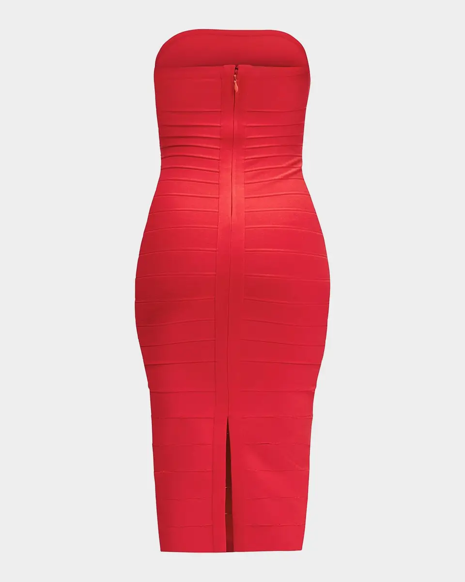 Hervé Léger The Cassidy Strapless Midi Bodycon Dress | Thumbnail 7 Hervé Léger The Cassidy Strapless Midi Bodycon Dress | Thumbnail 7