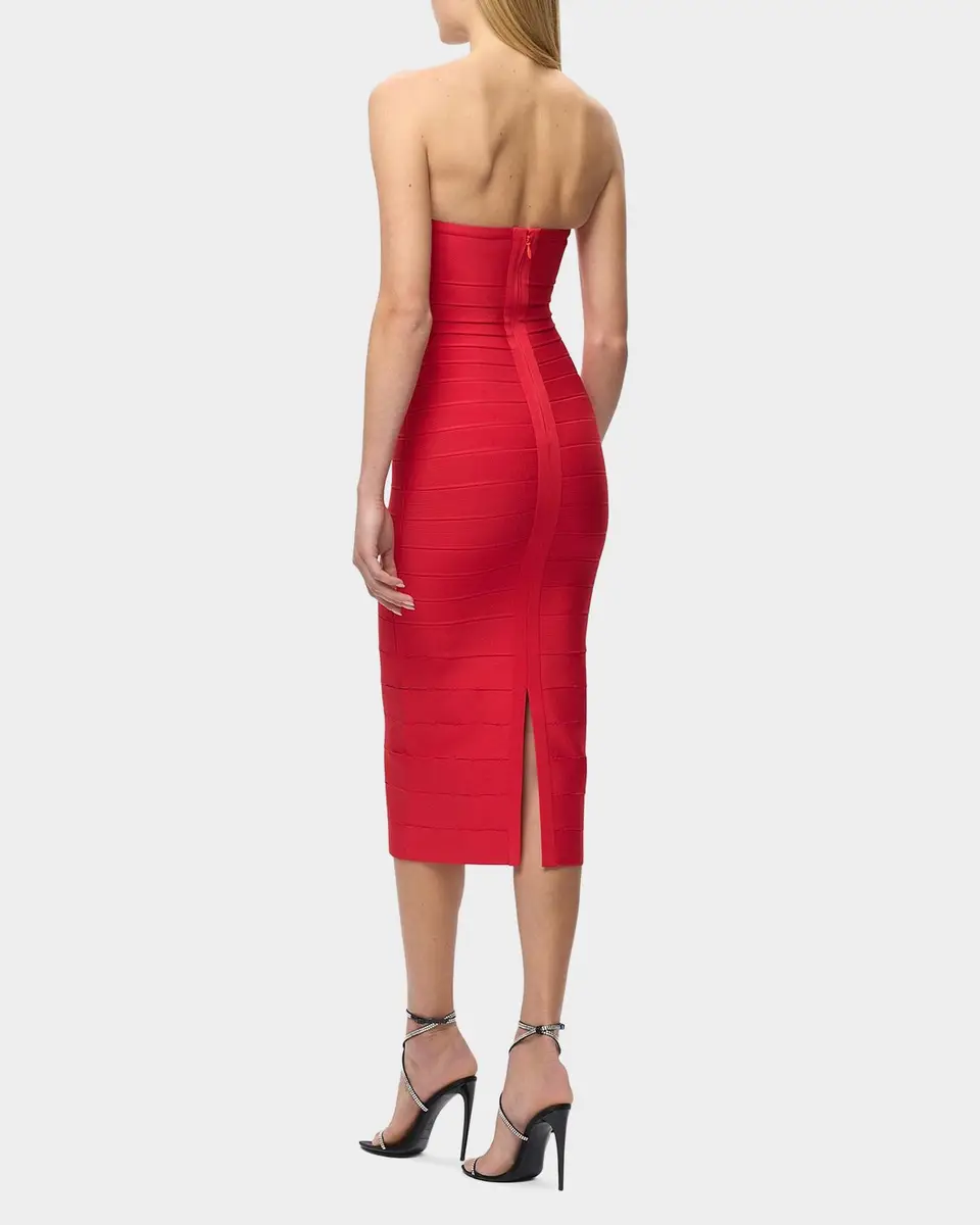 Hervé Léger The Cassidy Strapless Midi Bodycon Dress | Thumbnail 8 Hervé Léger The Cassidy Strapless Midi Bodycon Dress | Thumbnail 8