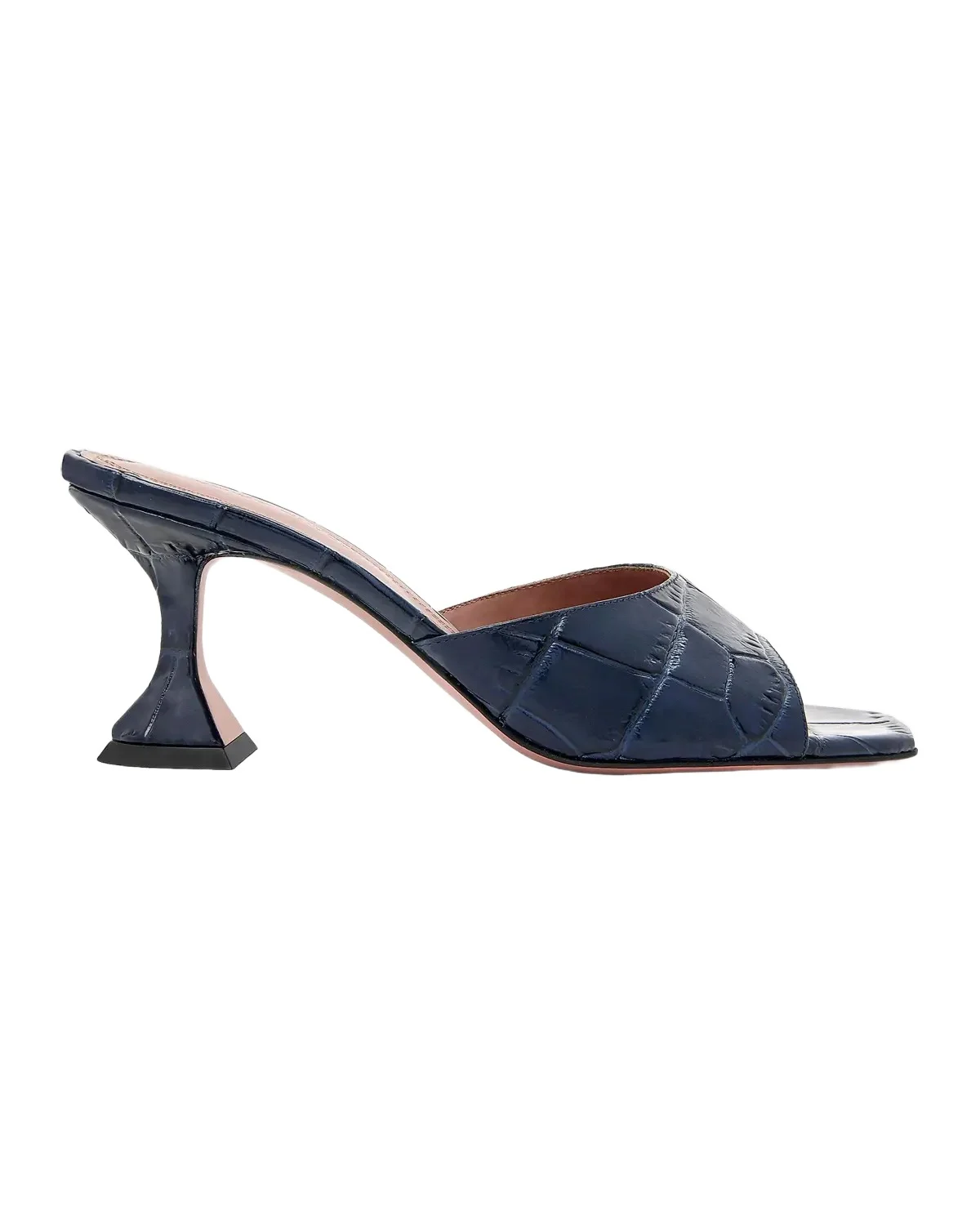 Amina Muaddi Lupita 70MM Croc-Embossed Leather Sandals