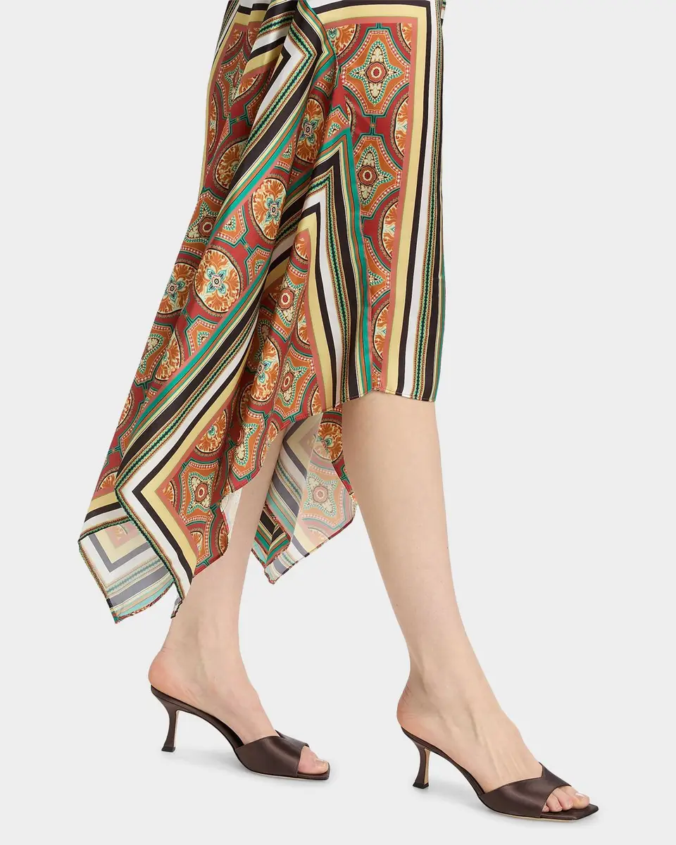 Misa Los Angeles Sheila Printed Satin Handkerchief Midi Dress | Thumbnail 5