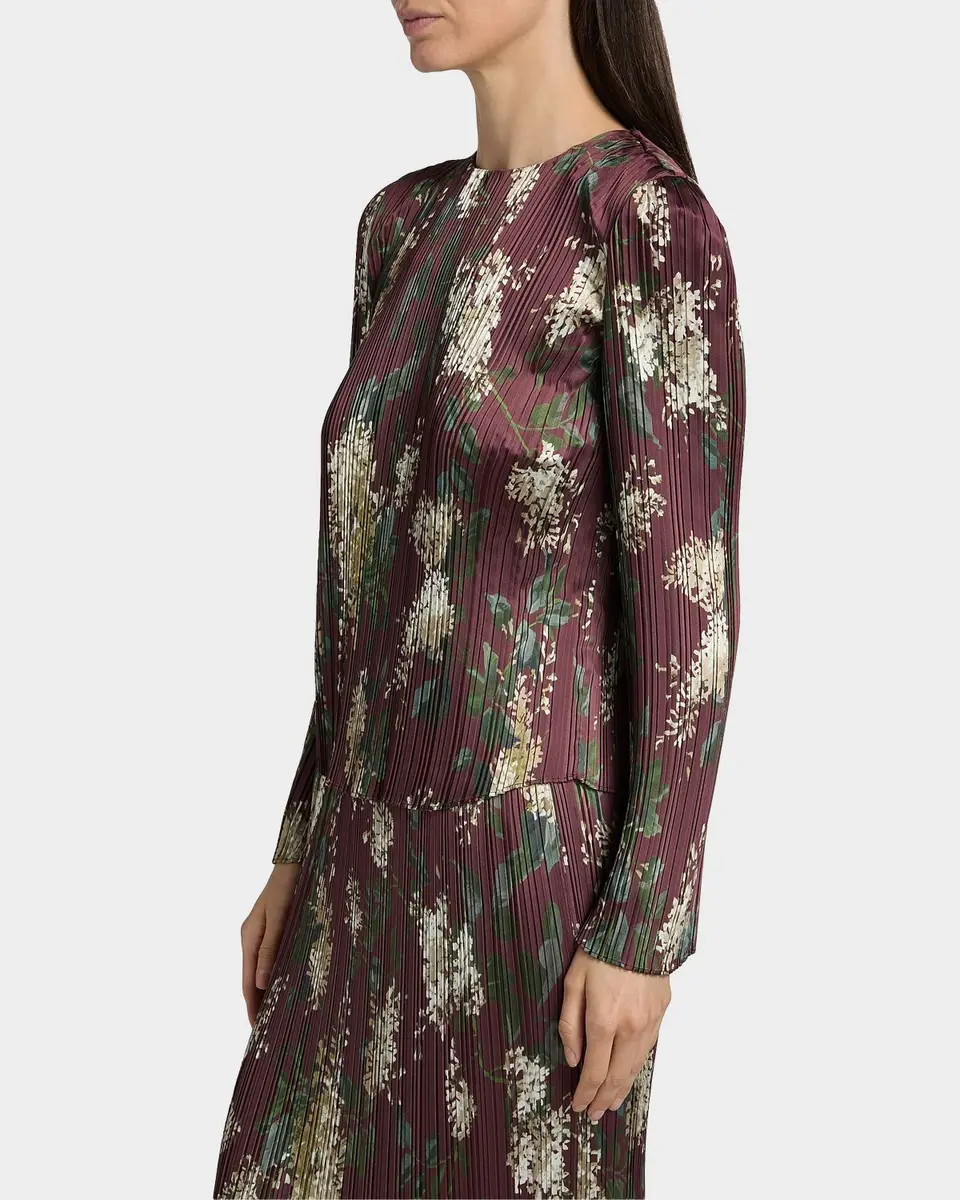 Vince Floral Micro-Pleated Crewneck Top | Thumbnail 7 Vince Floral Micro-Pleated Crewneck Top | Thumbnail 7