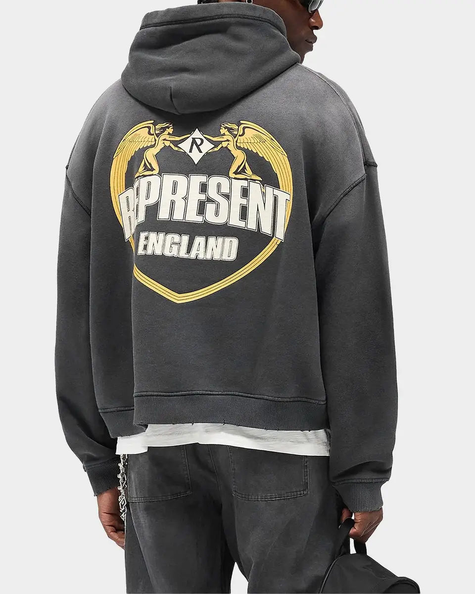 Represent Men's Legacy Angel Border Logo Cotton Hoodie | Thumbnail 3 Represent Men's Legacy Angel Border Logo Cotton Hoodie | Thumbnail 3