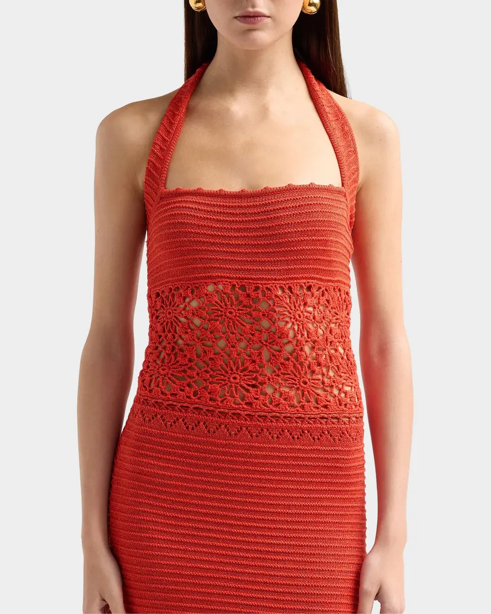 Retrofête Peggie Crocheted Halter Maxi Dress | Thumbnail 5 Retrofête Peggie Crocheted Halter Maxi Dress | Thumbnail 5