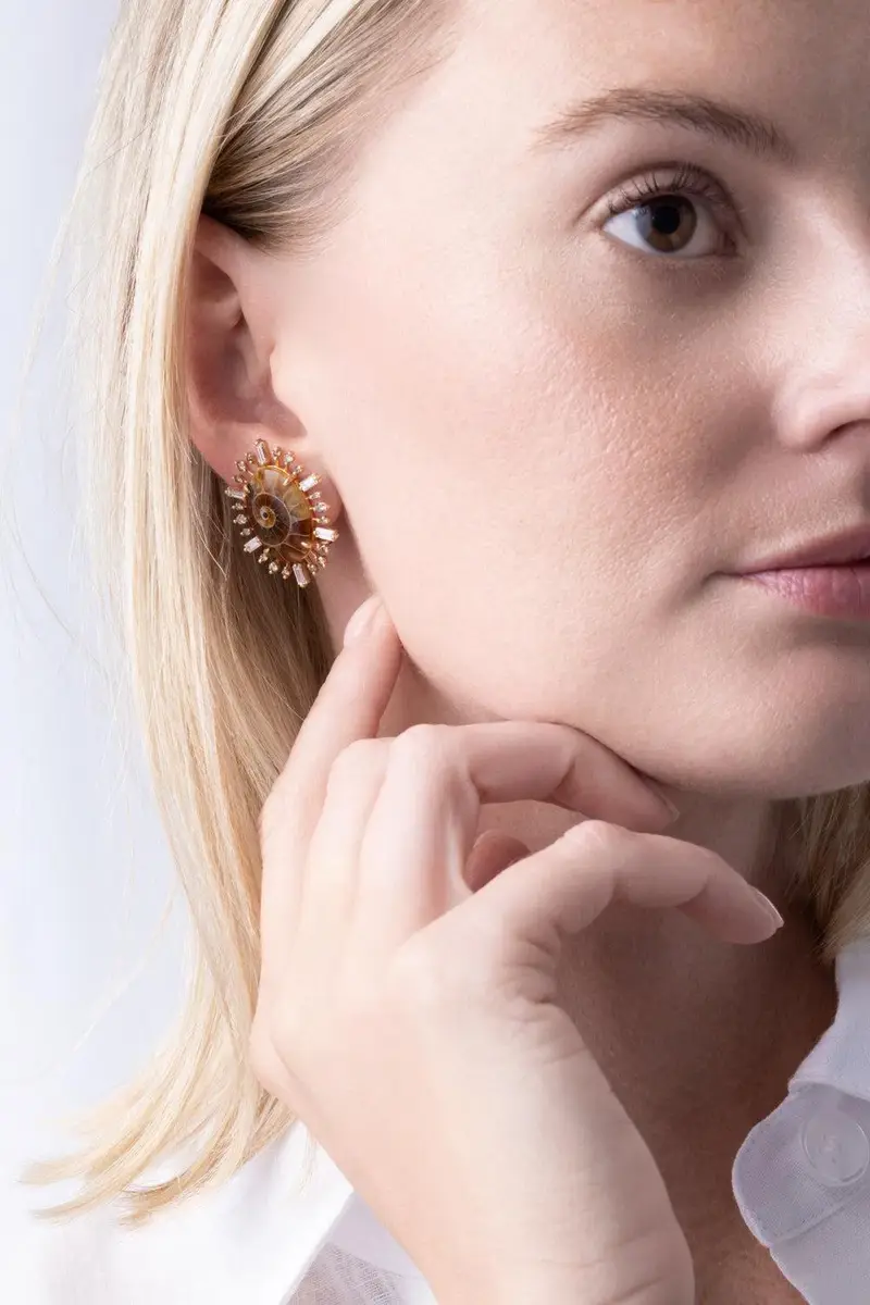 PARULINA Diamond Ammonite Baguette Earrings | Thumbnail 3 PARULINA Diamond Ammonite Baguette Earrings | Thumbnail 3