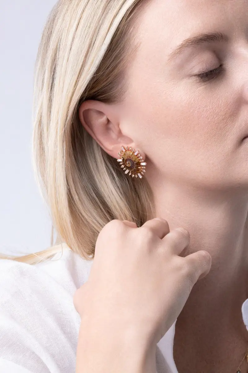 PARULINA Diamond Ammonite Baguette Earrings | Thumbnail 4 PARULINA Diamond Ammonite Baguette Earrings | Thumbnail 4