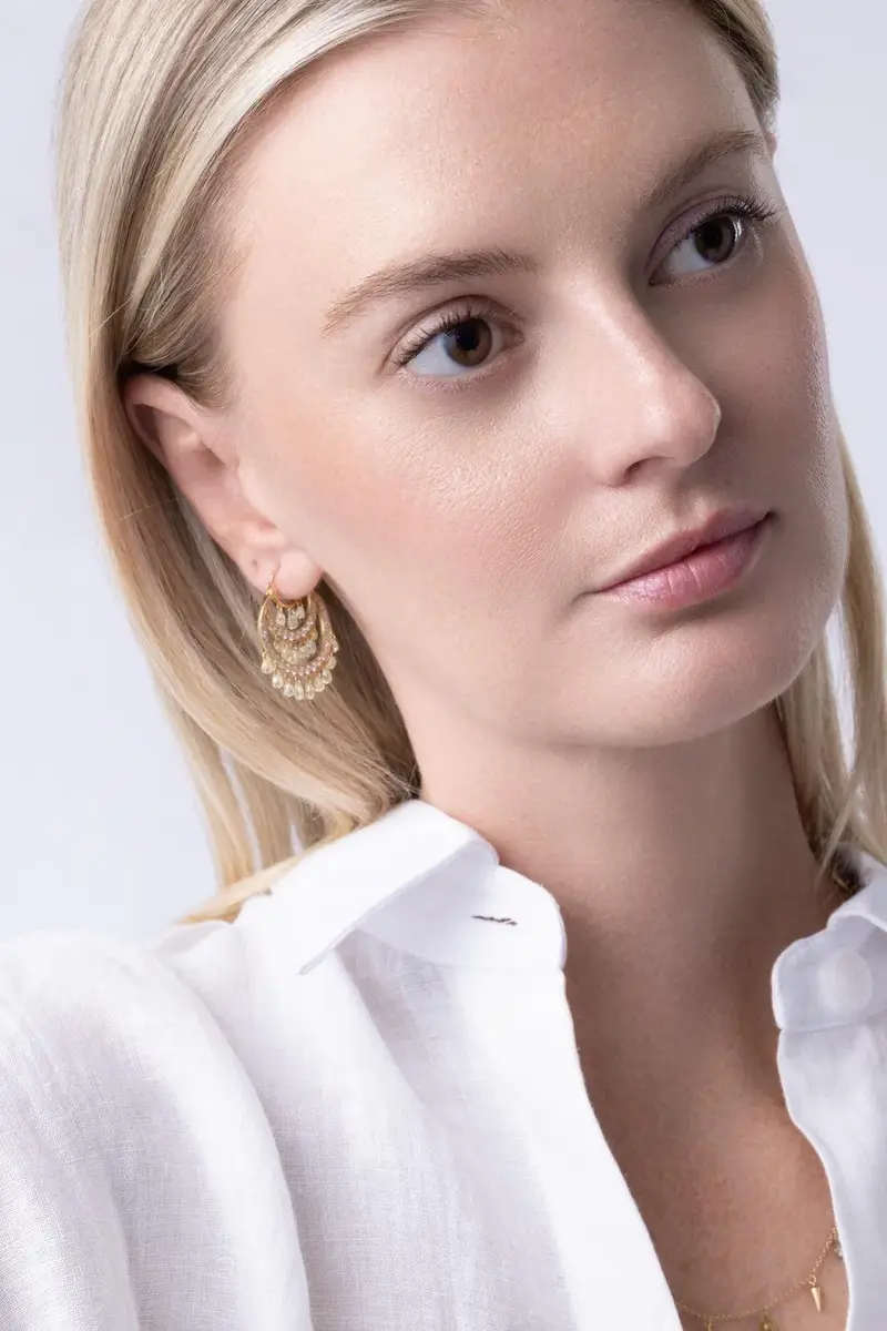PARULINA Diamond Briolette Round Tier Earrings | Thumbnail 4 PARULINA Diamond Briolette Round Tier Earrings | Thumbnail 4