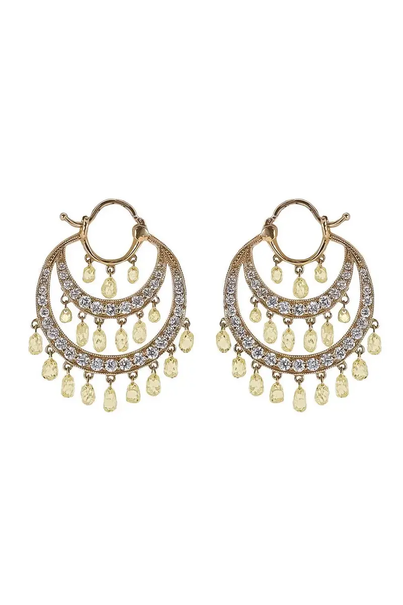 PARULINA Diamond Briolette Round Tier Earrings | Image 1 PARULINA Diamond Briolette Round Tier Earrings | Image 1