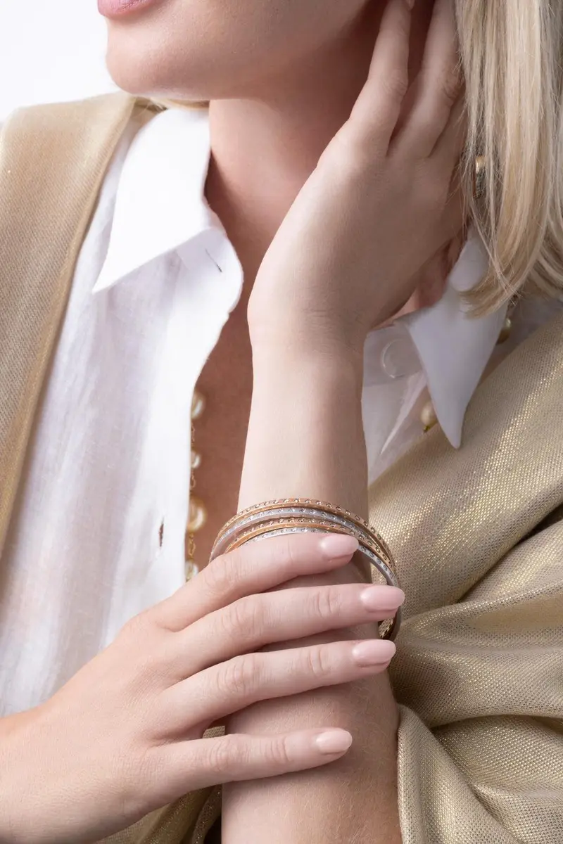 PARULINA Diamond Rose Ecclesia Bangle Bracelet - White Gold | Thumbnail 4 PARULINA Diamond Rose Ecclesia Bangle Bracelet - White Gold | Thumbnail 4