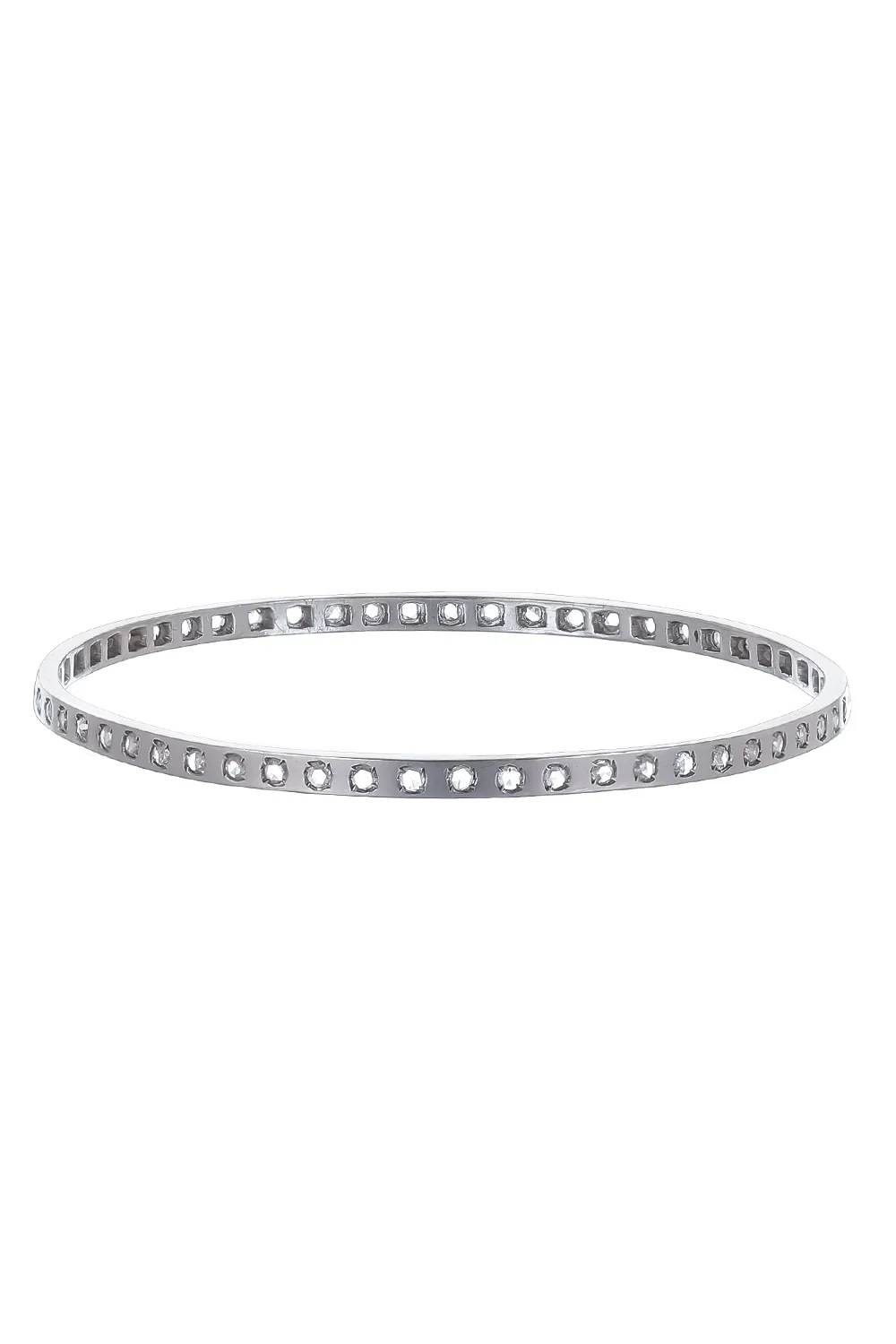 Diamond Rose Ecclesia Bangle Bracelet - White Gold Diamond Rose Ecclesia Bangle Bracelet - White Gold