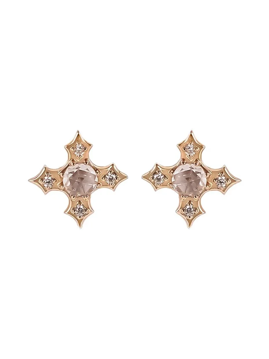 Diamond Rose Tudor Stud Earrings