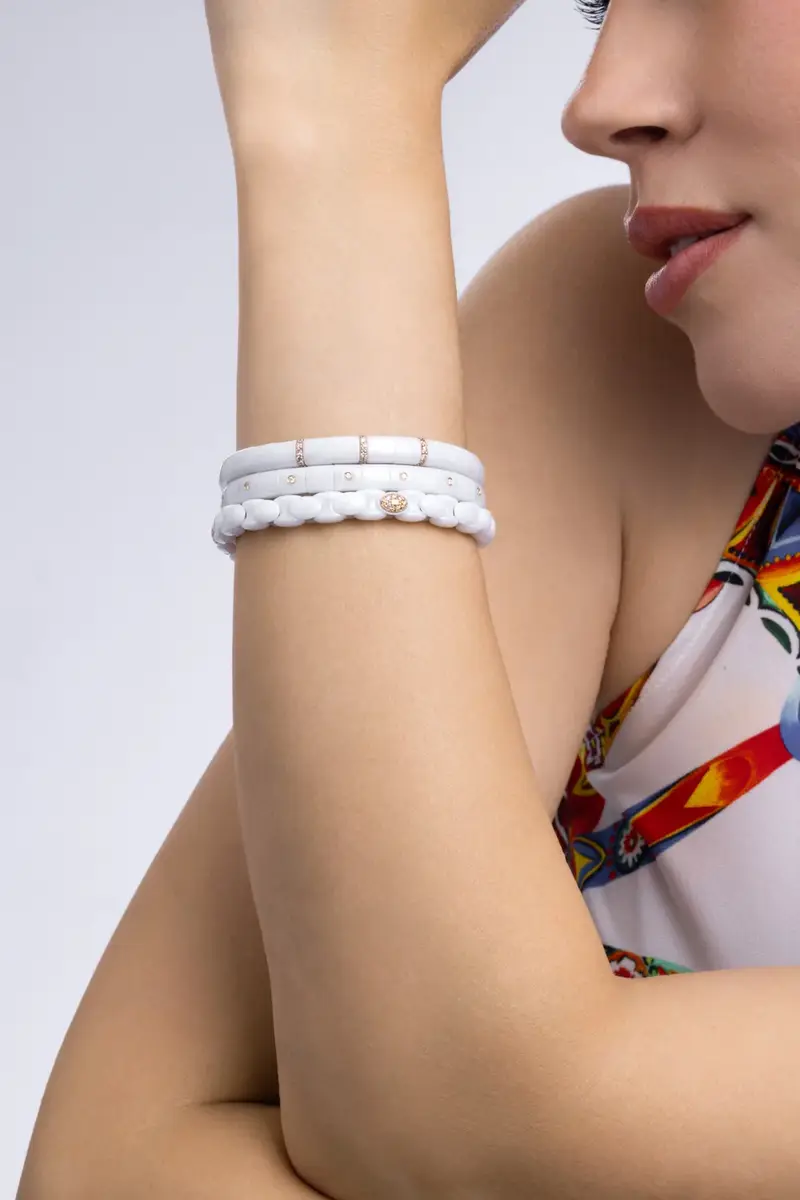 ROBERTO DEMEGLIO Diamond White Ceramic Pura Bracelet | Thumbnail 4