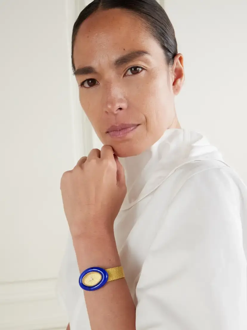 Stephanie Windsor + Audemars Piguet Vintage 1970s Hand-wound 18-karat Gold Lapis Lazuli And Diamond Case Watch (6.5" Wrist) | Thumbnail 2