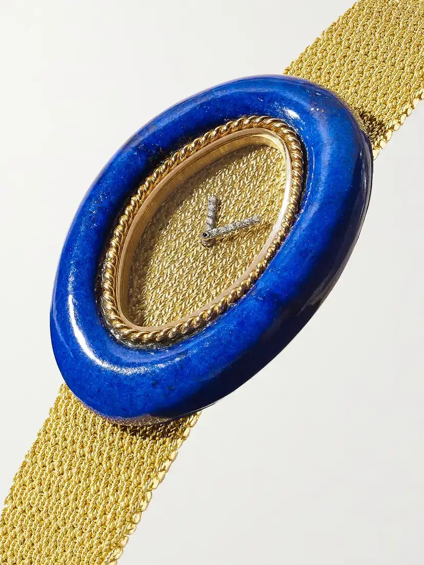 Stephanie Windsor + Audemars Piguet Vintage 1970s Hand-wound 18-karat Gold Lapis Lazuli And Diamond Case Watch (6.5" Wrist) | Thumbnail 3