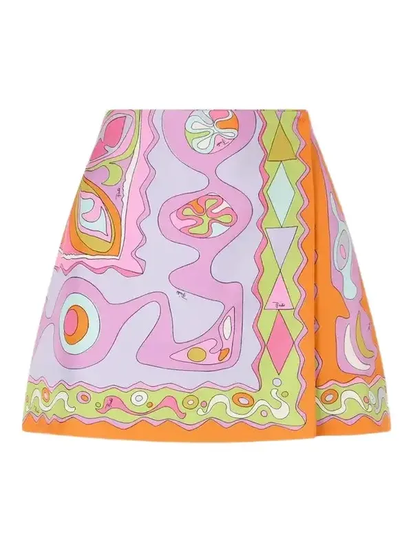 Printed Silk-twill Wrap Mini Skirt Printed Silk-twill Wrap Mini Skirt
