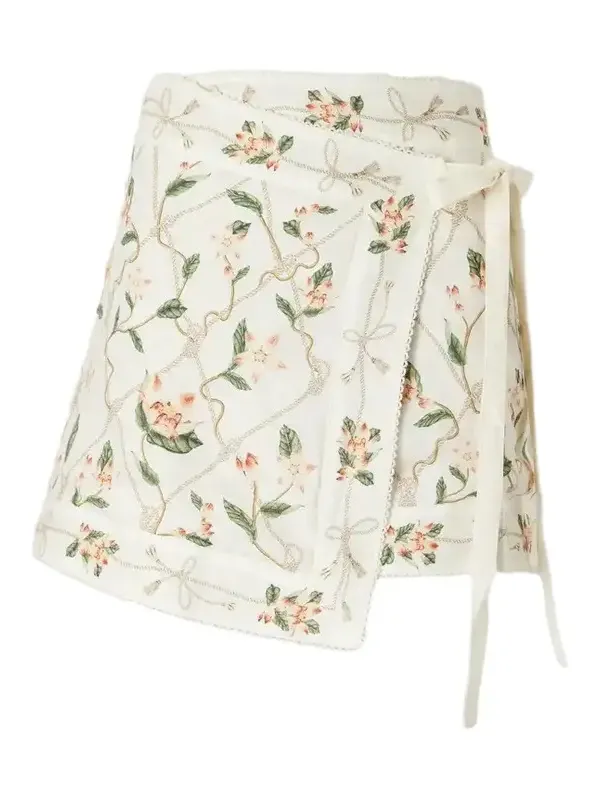 Luna Navegante Floral-print Linen Coverup Luna Navegante Floral-print Linen Coverup