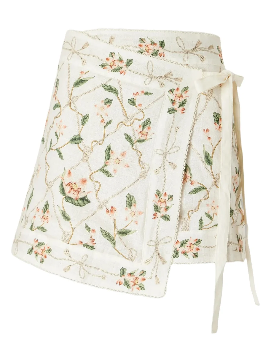 Agua by Agua Bendita Luna Navegante Floral-print Linen Coverup