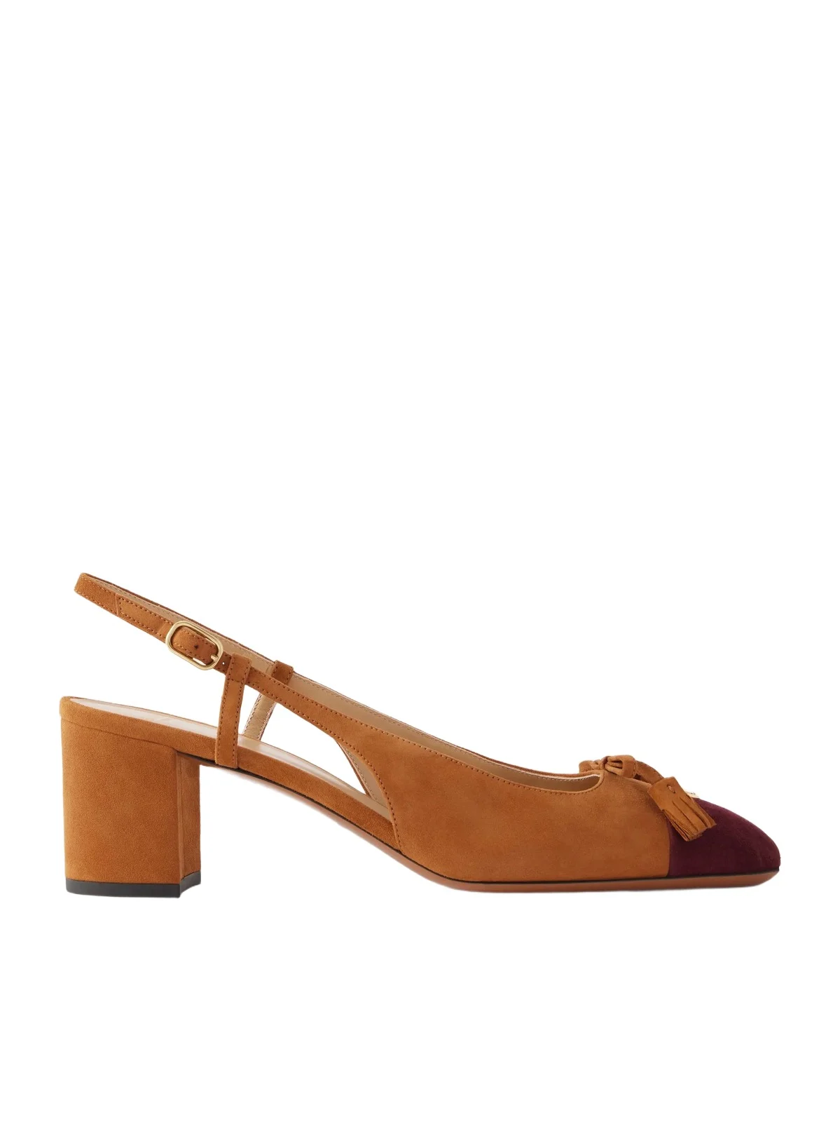 Valet Du Roi 60 Tasseled Two-tone Suede Slingback Pumps