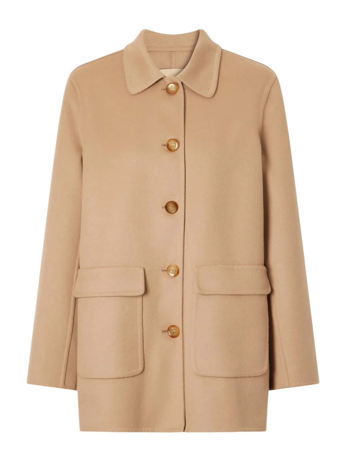 Valentino Garavani Wool And Cashmere-blend Coat - Brown