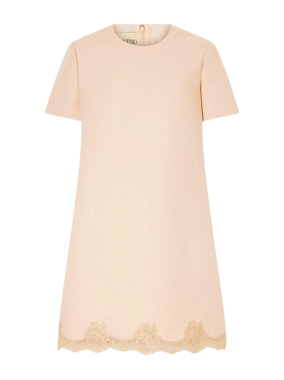 Lace-trimmed Wool And Silk-blend Crepe Mini Dress