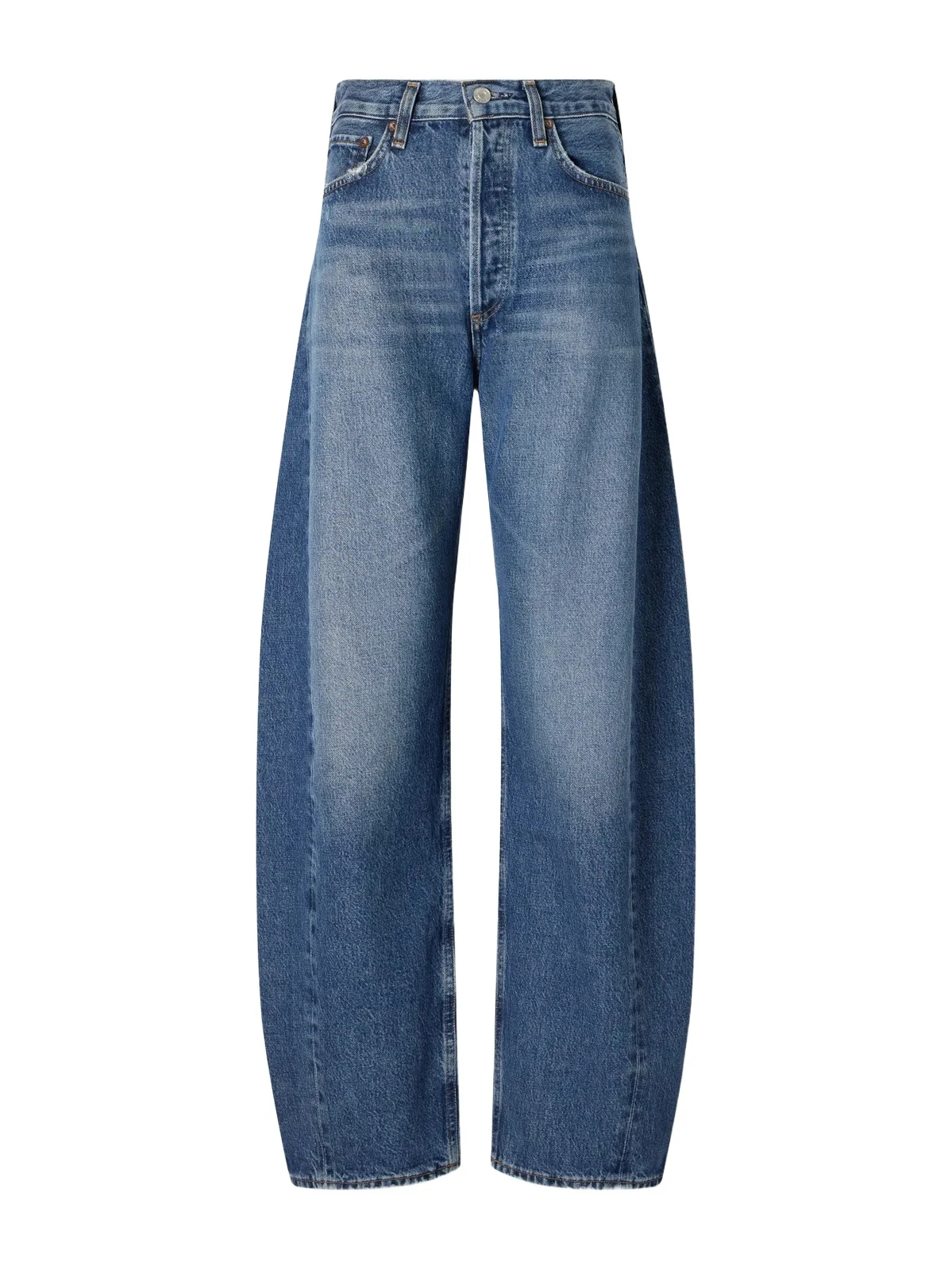 Luna Pieced High-rise Barrel-leg Jeans