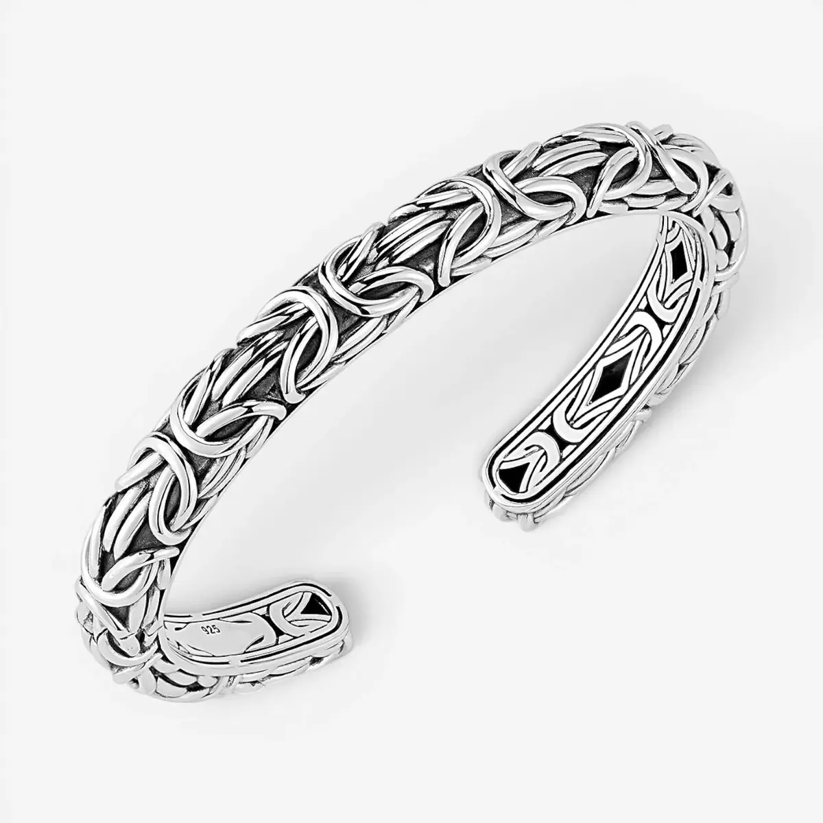JAI JAI Sterling Silver Carved Byzantine Men's Cuff Bangle Bracelet JJH5015MB - L by The Solist | Thumbnail 2 JAI JAI Sterling Silver Carved Byzantine Men's Cuff Bangle Bracelet JJH5015MB - L by The Solist | Thumbnail 2