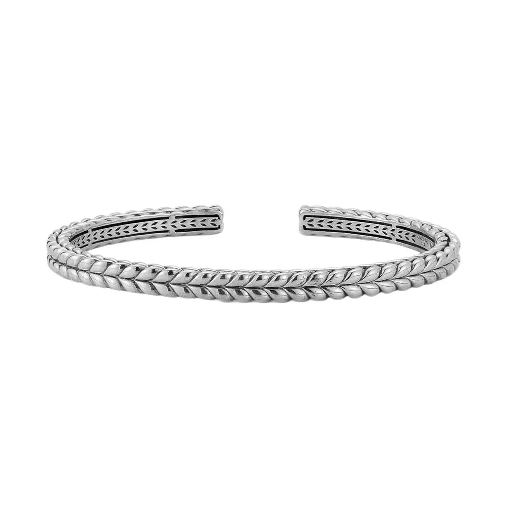 JAI JAI Sterling Silver Textured Men's Cuff Bracelet JJH5020MB - L by The Solist