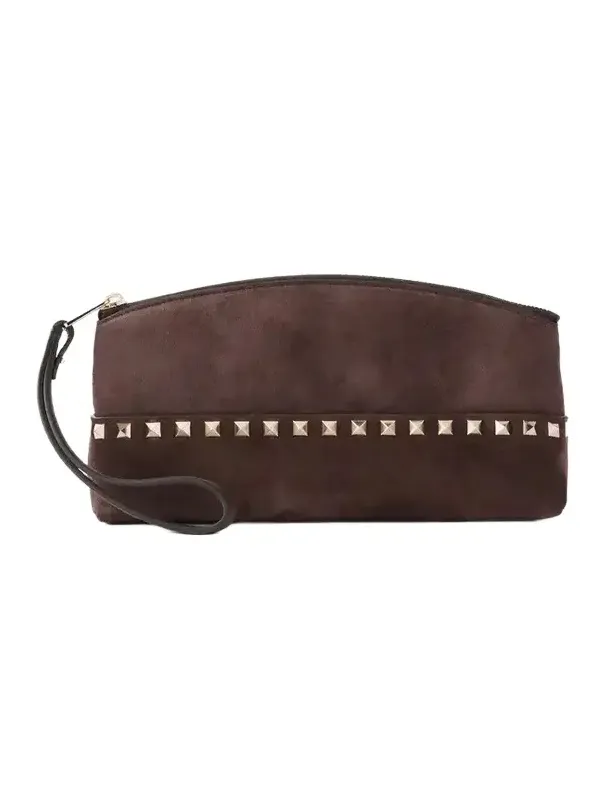 Rockstud Suede Clutch