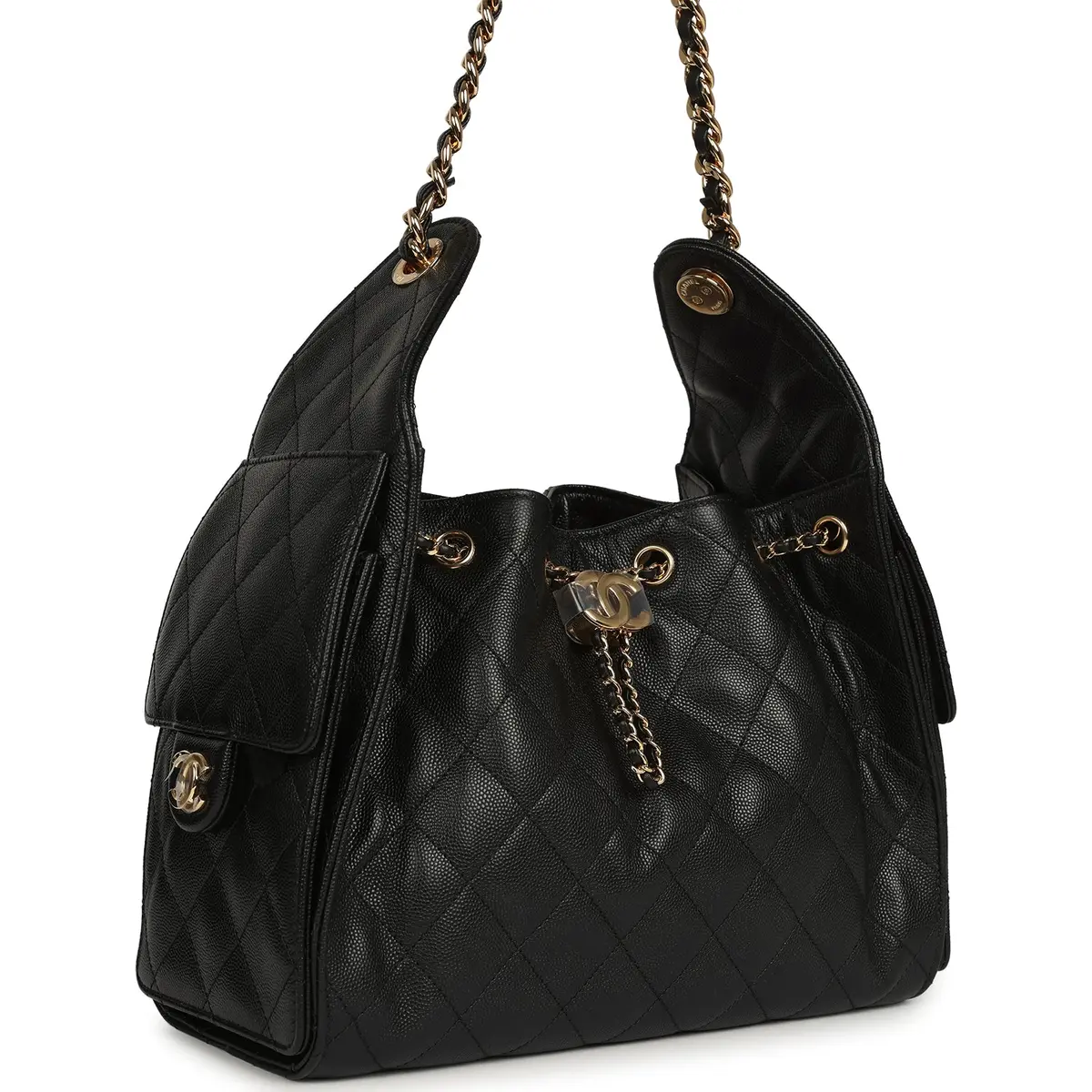 Chanel Chanel Small 25 Hobo Bag Black Caviar Gold Hardware | Thumbnail 2 Chanel Chanel Small 25 Hobo Bag Black Caviar Gold Hardware | Thumbnail 2