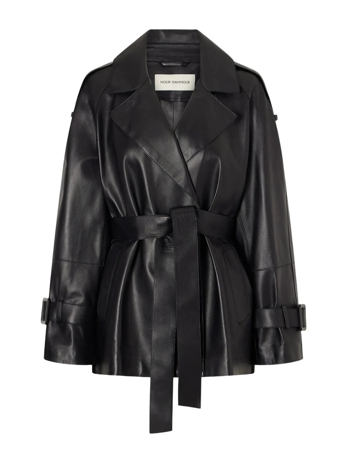 Nera Belted Leather Jacket Nera Belted Leather Jacket