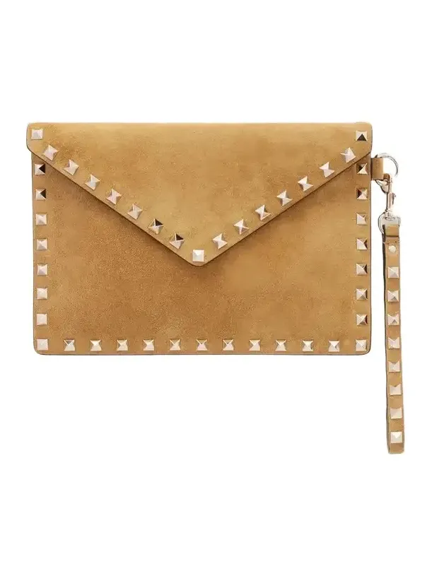 Rockstud Medium Suede Pouch Rockstud Medium Suede Pouch