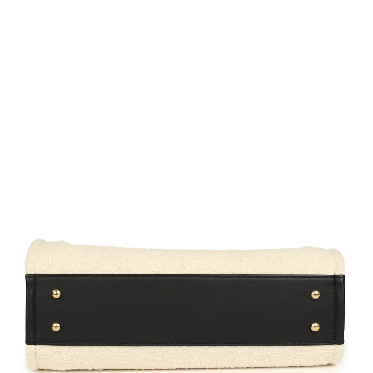 Chanel Chanel Small Deauville Shopping Tote Ecru Bouclé Tweed, Black Calfskin Gold Hardware | Thumbnail 7