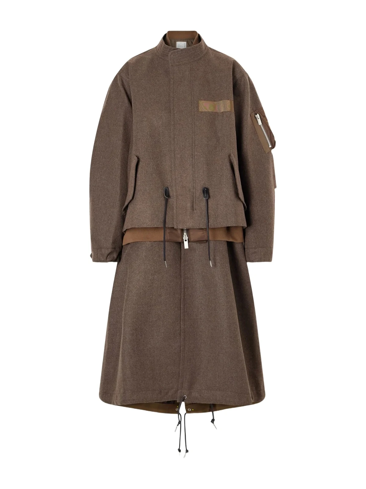 Shell-trimmed Wool-flannel Coat