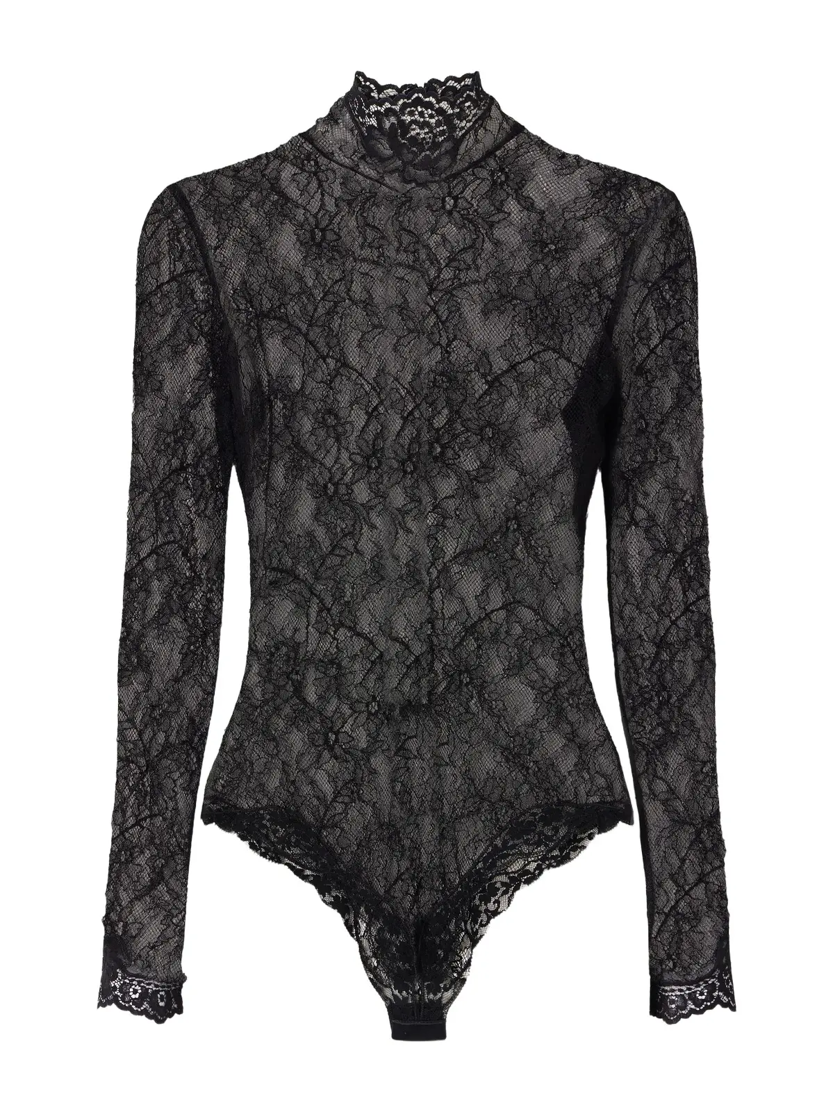 Scalloped Lace-jersey Bodysuit Scalloped Lace-jersey Bodysuit