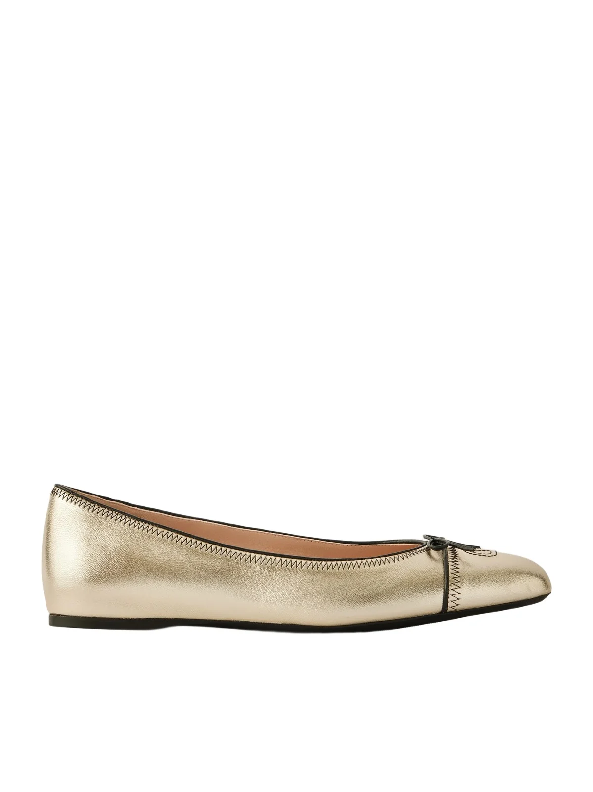 Vlogo Bow-embellished Metallic Leather Ballet Flats Vlogo Bow-embellished Metallic Leather Ballet Flats