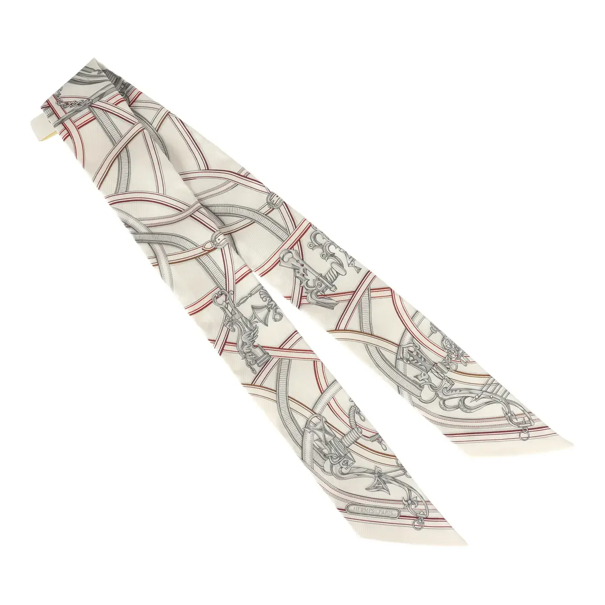 HERMÈS Hermes "Harnais Legendaire" White, Gris Perle, Rouge H Silk | Thumbnail 2 HERMÈS Hermes "Harnais Legendaire" White, Gris Perle, Rouge H Silk | Thumbnail 2