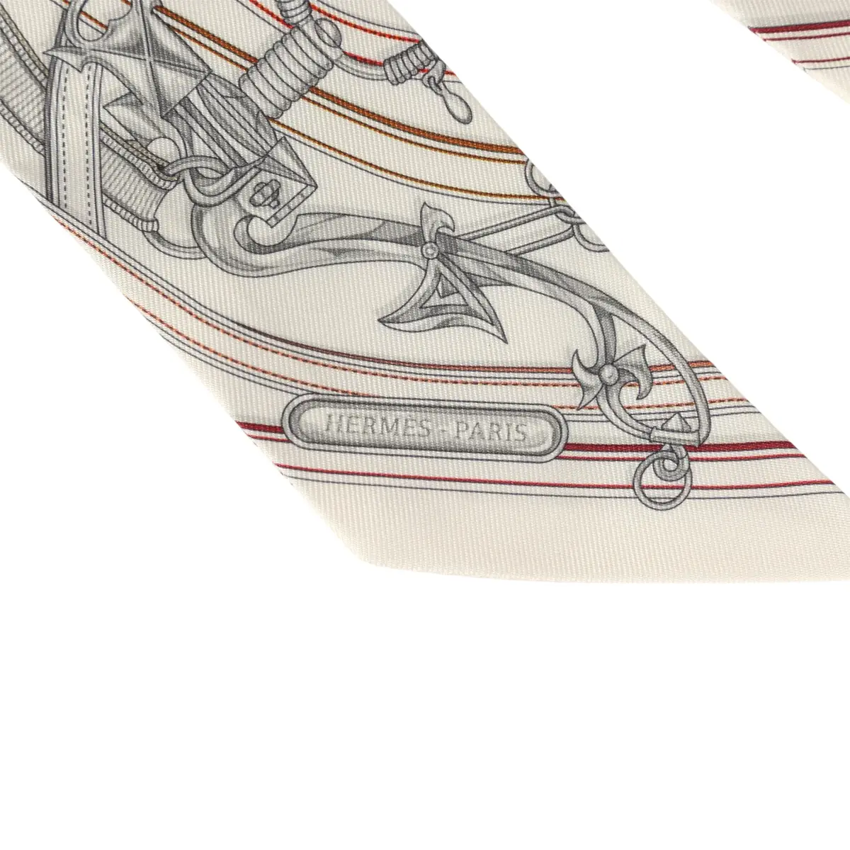 HERMÈS Hermes "Harnais Legendaire" White, Gris Perle, Rouge H Silk | Thumbnail 3 HERMÈS Hermes "Harnais Legendaire" White, Gris Perle, Rouge H Silk | Thumbnail 3