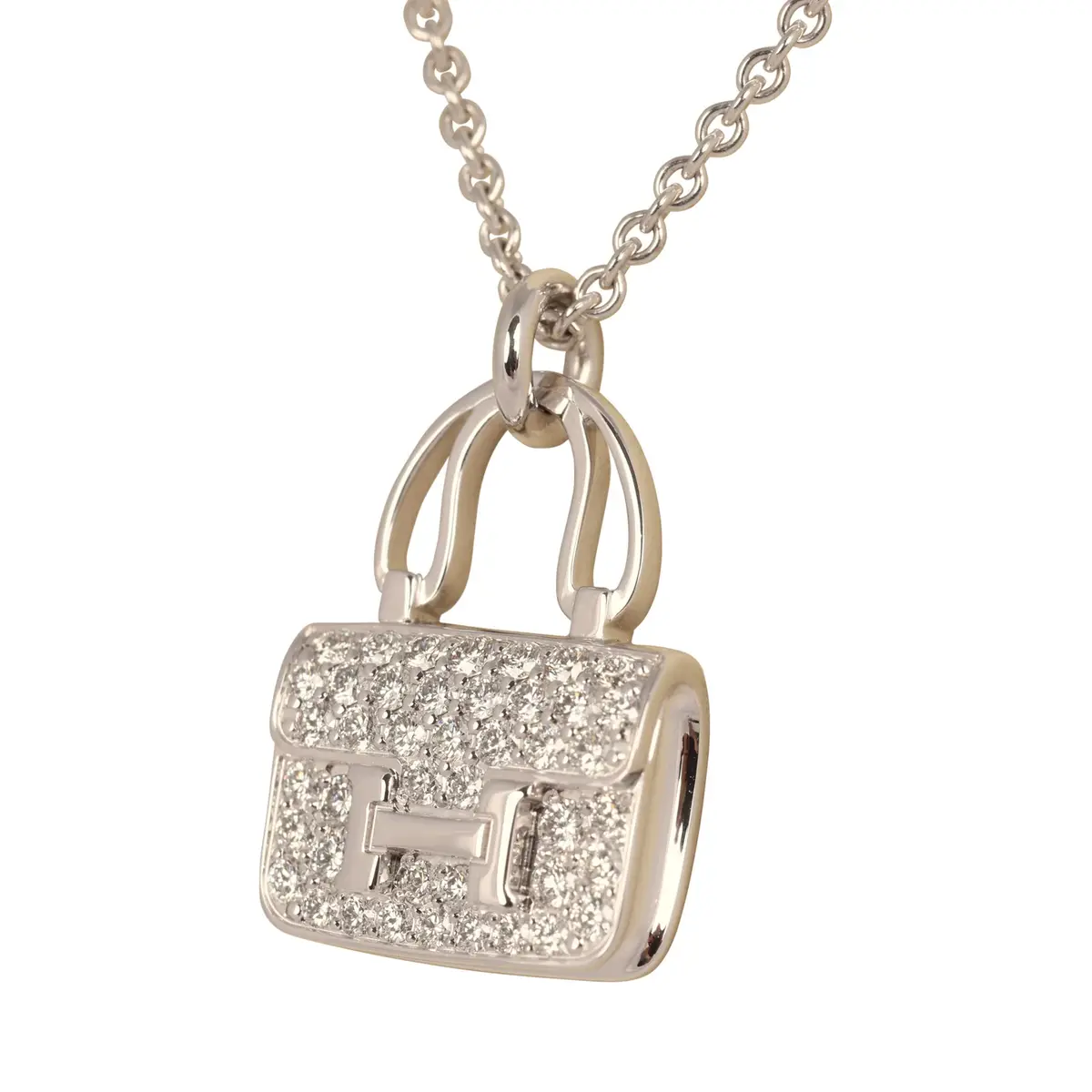 HERMÈS Hermes Amulettes Constance Pendant Necklace Diamonds 18K White Gold | Thumbnail 3 HERMÈS Hermes Amulettes Constance Pendant Necklace Diamonds 18K White Gold | Thumbnail 3