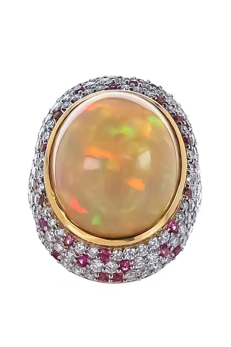 PARULINA Opal Diamond Pink Sapphire Ring | Image 1 PARULINA Opal Diamond Pink Sapphire Ring | Image 1