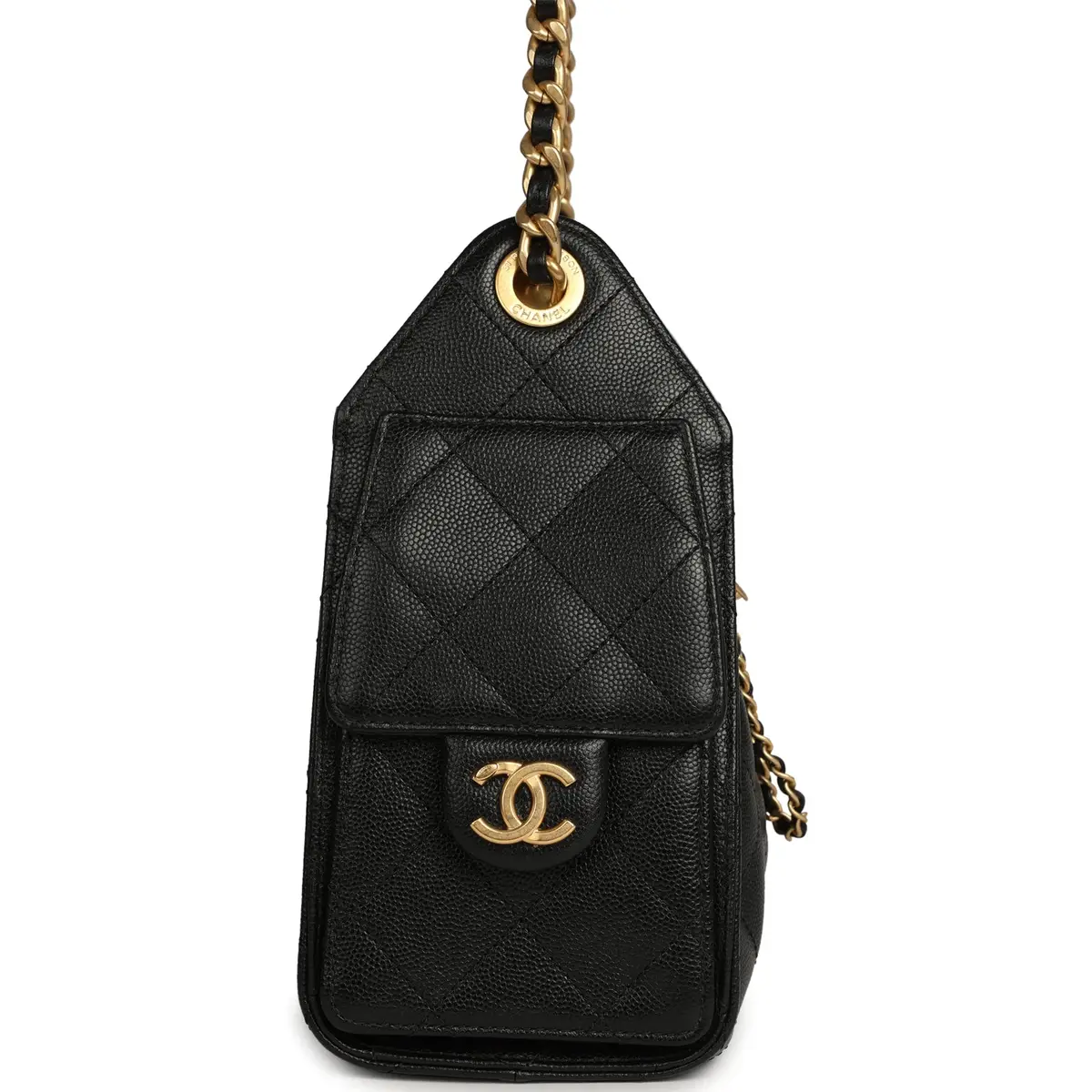 Chanel Pre-owned Chanel Mini 25 Hobo Bag Black Caviar Antique Gold Hardware | Thumbnail 3 Chanel Pre-owned Chanel Mini 25 Hobo Bag Black Caviar Antique Gold Hardware | Thumbnail 3