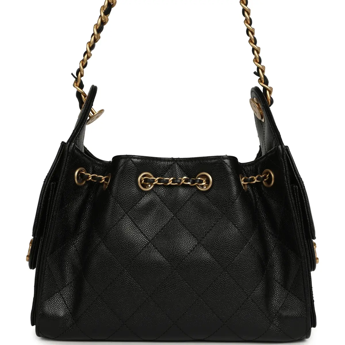 Chanel Pre-owned Chanel Mini 25 Hobo Bag Black Caviar Antique Gold Hardware | Thumbnail 4 Chanel Pre-owned Chanel Mini 25 Hobo Bag Black Caviar Antique Gold Hardware | Thumbnail 4